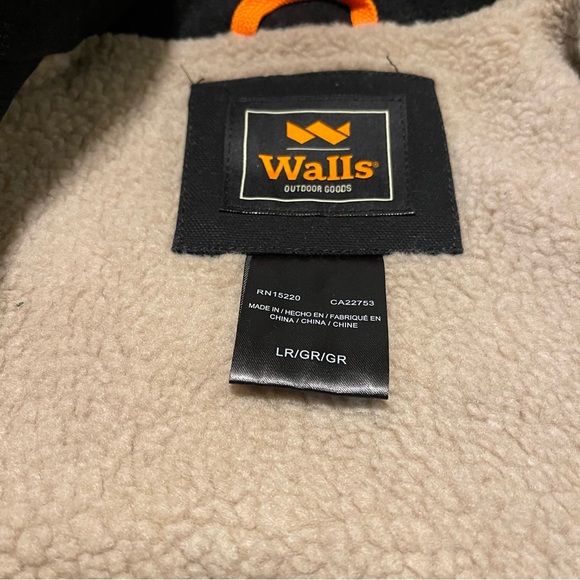 WALLS Men's Black COLEMAN Duck Sherpa Lined Full Zip Work Vest US LARGE - Picture 6 of 11